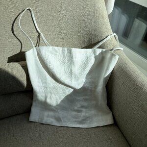 Reformation White Linen Top